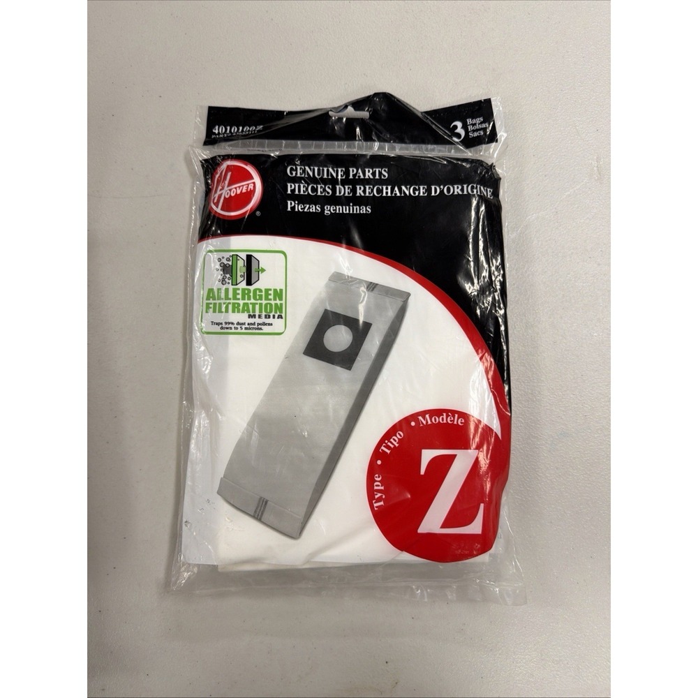 OEM HOOVER TYPE Z VACUUM BAGS - 3 PACK‎ - 4010100Z PART # 4365511